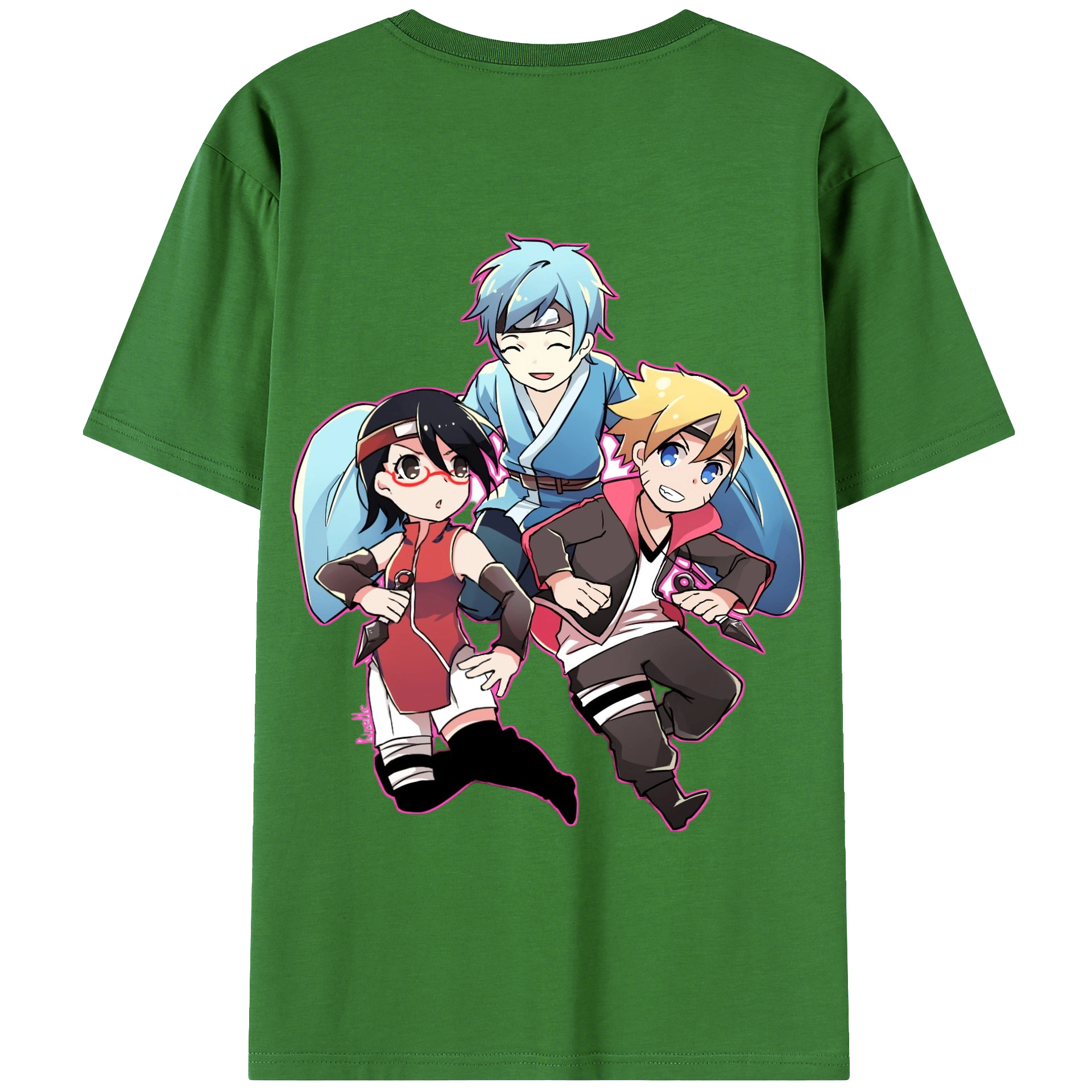（画像用） NARUTO -ナルト- うちは サラダ Uchiha Sarada レディース半袖Tシャツ(バックプリント)